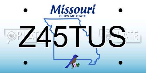 Z45TUS Missouri License Plate