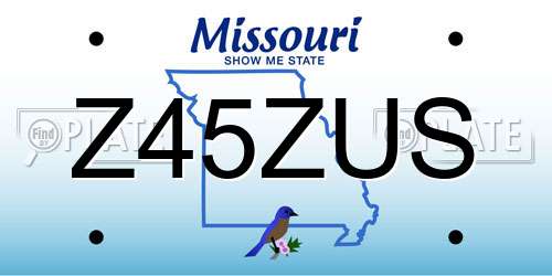 Z45ZUS Missouri License Plate