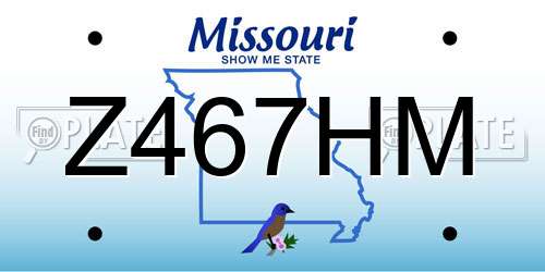Z467HM Missouri License Plate