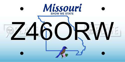 Z46ORW Missouri License Plate