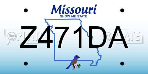 Z471DA Missouri License Plate