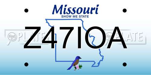 Z47IOA Missouri License Plate