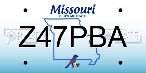 Z47PBA Missouri License Plate