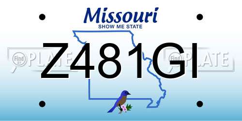 Z481GI Missouri License Plate