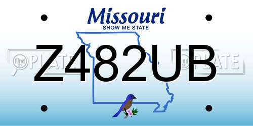 Z482UB Missouri License Plate