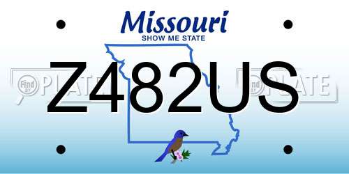 Z482US Missouri License Plate