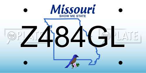 Z484GL Missouri License Plate