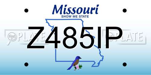 Z485IP Missouri License Plate