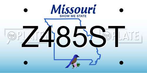 Z485ST Missouri License Plate