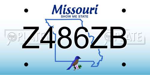 Z486ZB Missouri License Plate