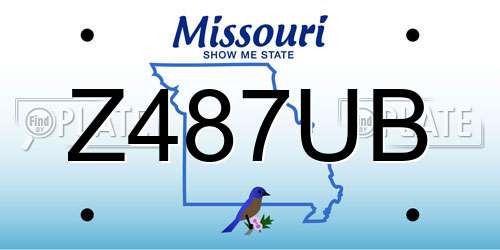 Z487UB Missouri License Plate