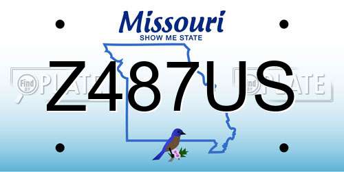 Z487US Missouri License Plate