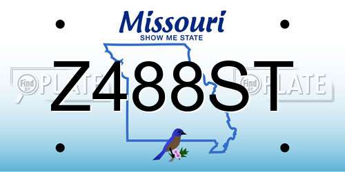Z488ST Missouri License Plate