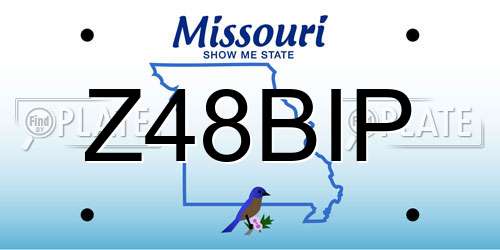 Z48BIP Missouri License Plate