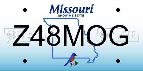 Z48MOG Missouri License Plate