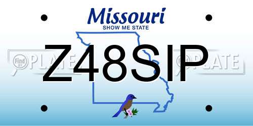 Z48SIP Missouri License Plate