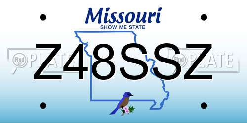 Z48SSZ Missouri License Plate