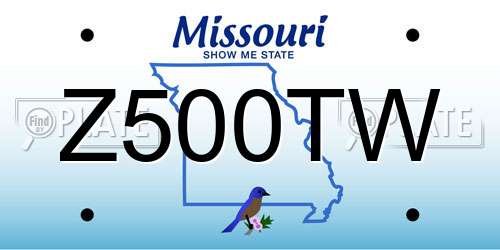 Z500TW Missouri License Plate