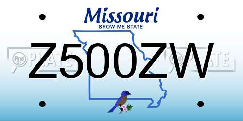 Z500ZW Missouri License Plate