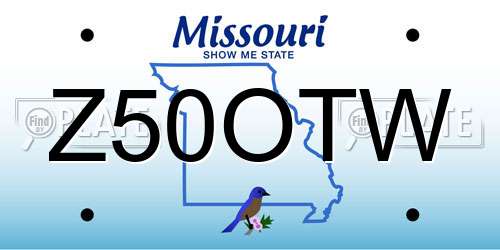Z50OTW Missouri License Plate