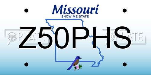 Z50PHS Missouri License Plate