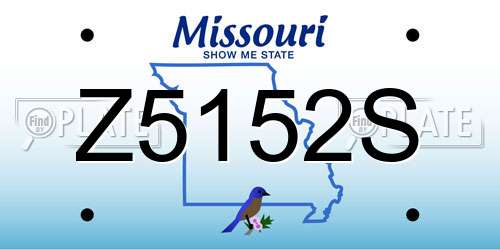 Z5152S Missouri License Plate