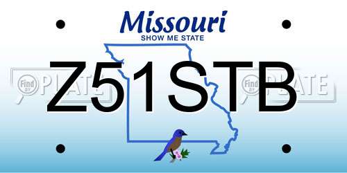 Z51STB Missouri License Plate
