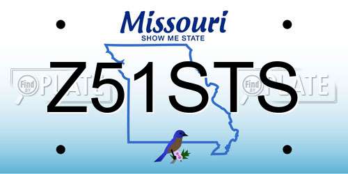 Z51STS Missouri License Plate