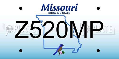 Z520MP Missouri License Plate