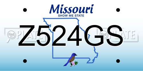 Z524GS Missouri License Plate