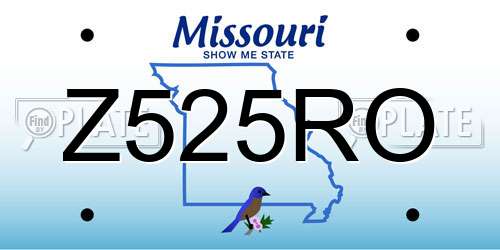 Z525RO Missouri License Plate