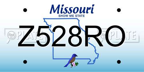Z528RO Missouri License Plate