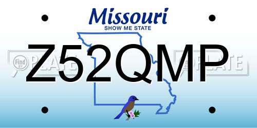 Z52QMP Missouri License Plate