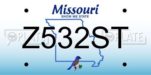 Z532ST Missouri License Plate
