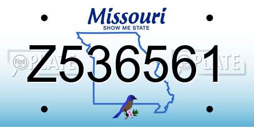 Z536561 Missouri License Plate