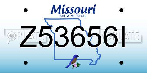 Z53656I Missouri License Plate
