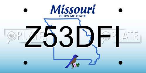 Z53DFI Missouri License Plate