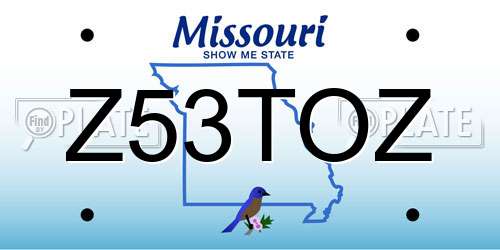 Z53TOZ Missouri License Plate