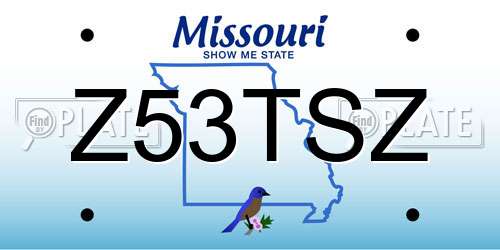 Z53TSZ Missouri License Plate