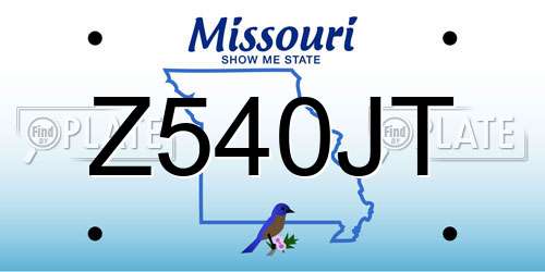Z540JT Missouri License Plate