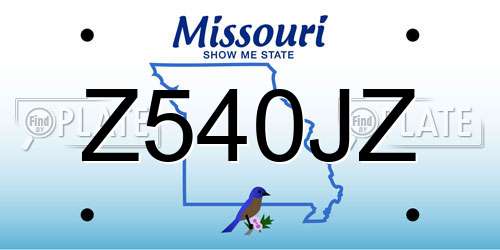 Z540JZ Missouri License Plate