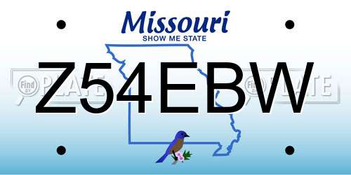 Z54EBW Missouri License Plate