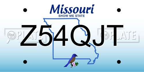 Z54QJT Missouri License Plate