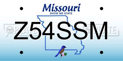Z54SSM Missouri License Plate