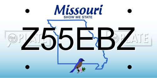 Z55EBZ Missouri License Plate