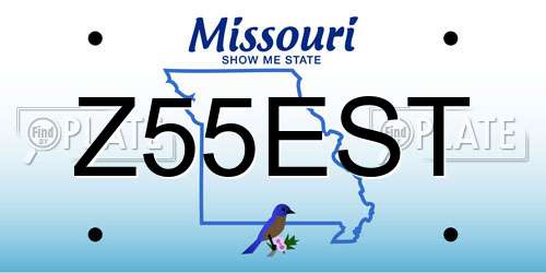 Z55EST Missouri License Plate