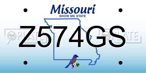 Z574GS Missouri License Plate