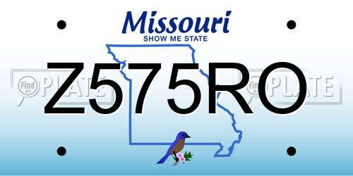 Z575RO Missouri License Plate