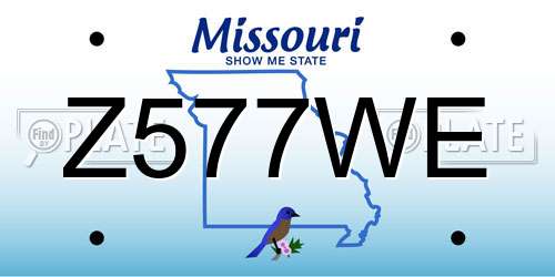 Z577WE Missouri License Plate