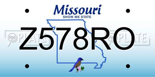 Z578RO Missouri License Plate